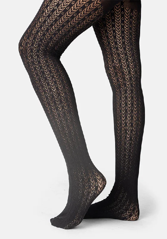 Premium Black Chevron Tights