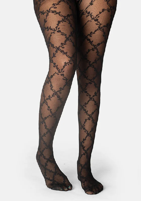 Premium Black Trellis Tights