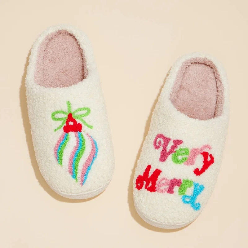 Very Merry Christmas House Slippers