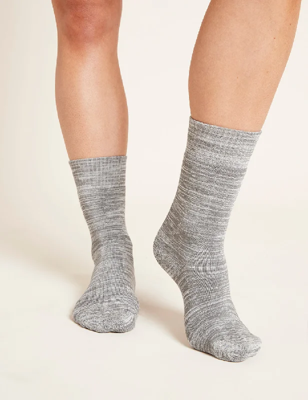 Women's Crew Boot Socks - Light Grey Marl