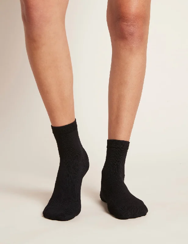 Women's Everyday Quarter Crew Socks - Black